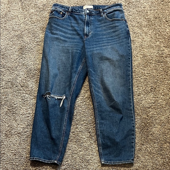 Abercrombie & Fitch Denim Curve Love Mom High Rise Jeans Size 31/12 - Picture 2 of 7